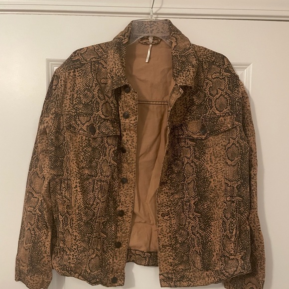 Free People Snake Print Trucker Jacket - Picture 8 of 13